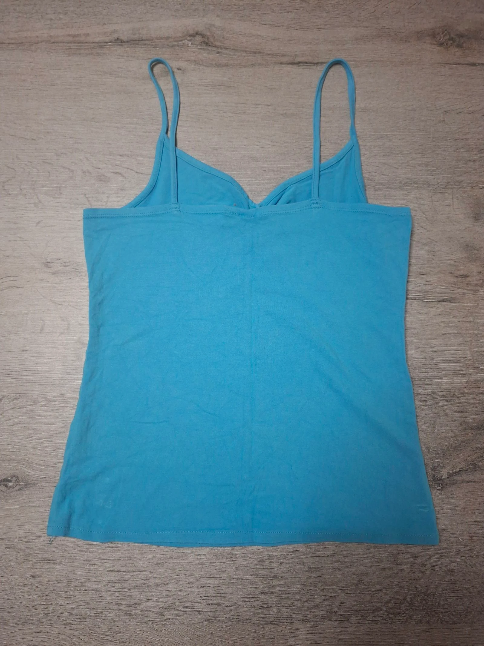 🌷F2-08🌷Trägerloze top met dunne bandjes turquoise blauw – Maat M – Basic chic & onmisbaar🌷 – photo 4